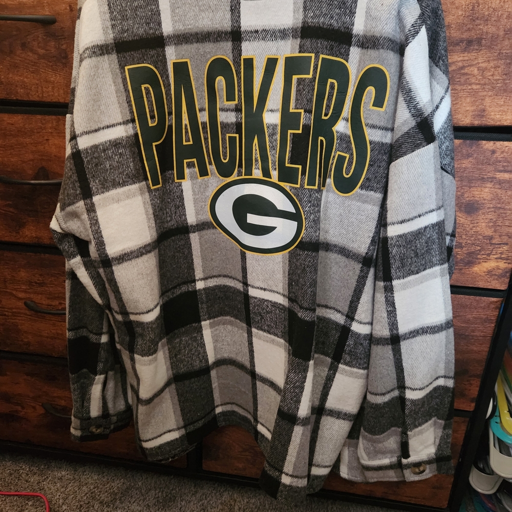 Packers Plaid Jacket - Black and Gray